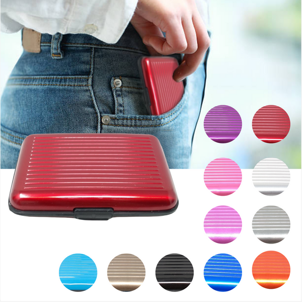 Tarjetero De Aluminio Seguridad Portatarjetas pack 50 pzs