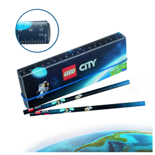 Estuche Escolar De Colores Lapices Regla Lego Original