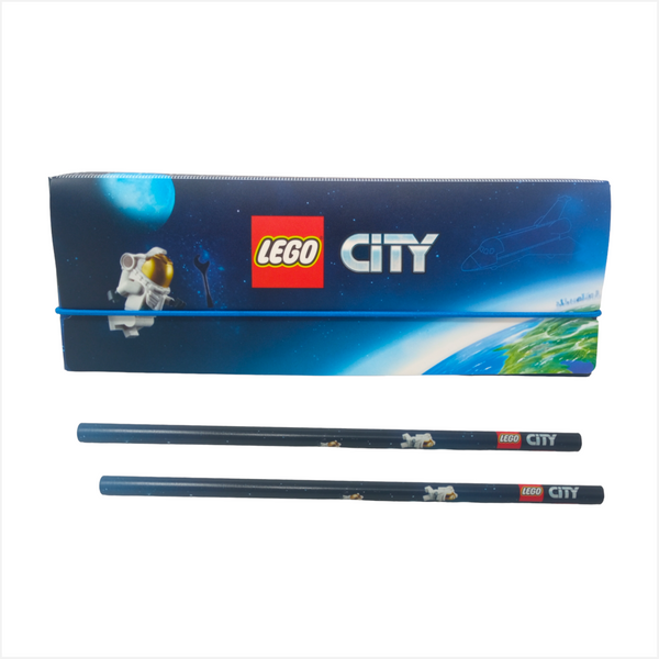 Estuche Escolar Lego Con 2 Lapices y Regla Pack 5
