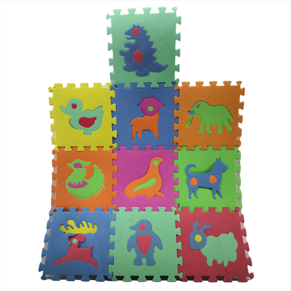 Tapete Foamy Armable 31X31 x .08  Cm Infantil 10 Pza Figuras