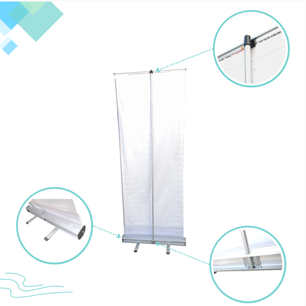 1.1 Soporte para banner enrollable 80x200cm Aluminio roll up