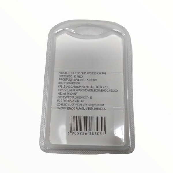 25 blíster Clavos Galvanizados Bomao Hardware 1 1/2" 2.2x40mm 60g.