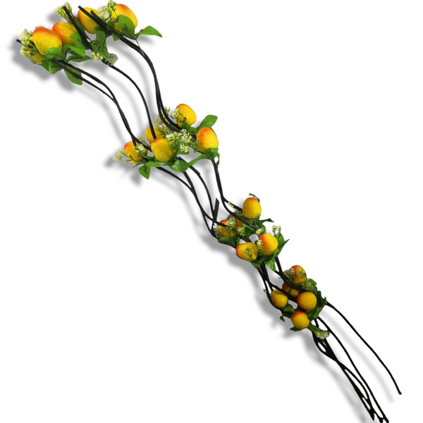 Flor Durazno Flores Decoración Artificial Ramo con 5 varas