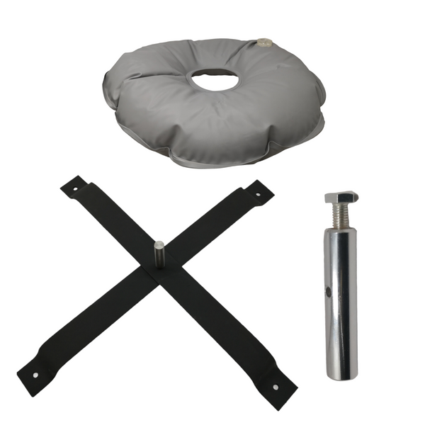 1 Asta de bandera 5.5m + base estructura cruceta + pivote + dona