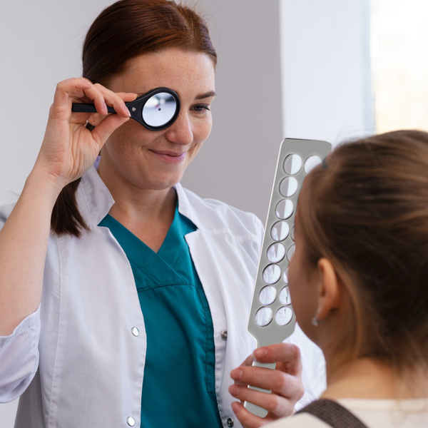 Estuche y kit estantes Retinoscopía prueba óptica 6pz