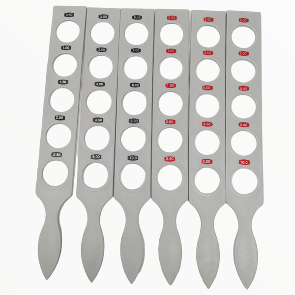 Estuche y kit estantes Retinoscopía prueba óptica 6pz