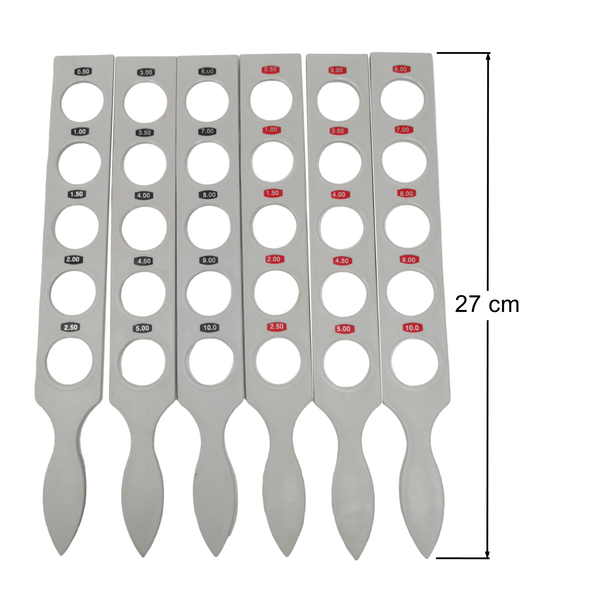 Estuche y kit estantes Retinoscopía prueba óptica 6pz