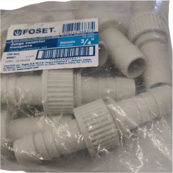 Juego Conector Manguera a manguera 3/4" FOSET.