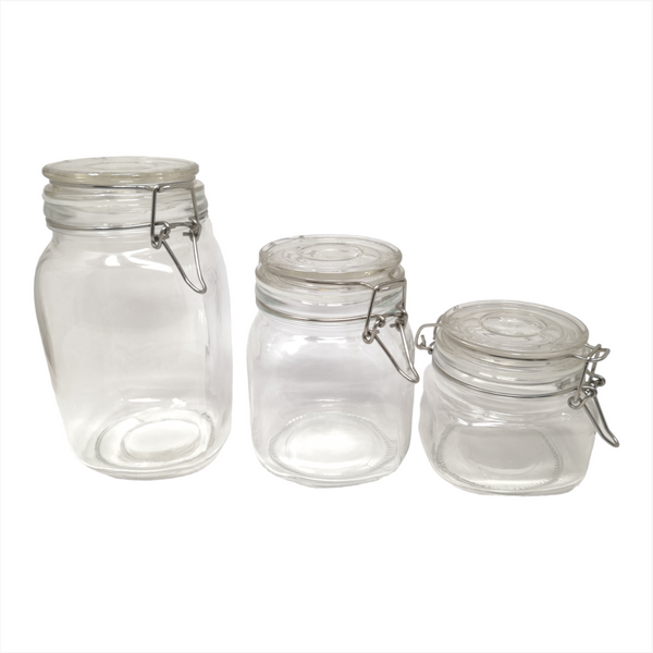 Frasco hermetico vidrio 12pz 1500ml caja mayoreo