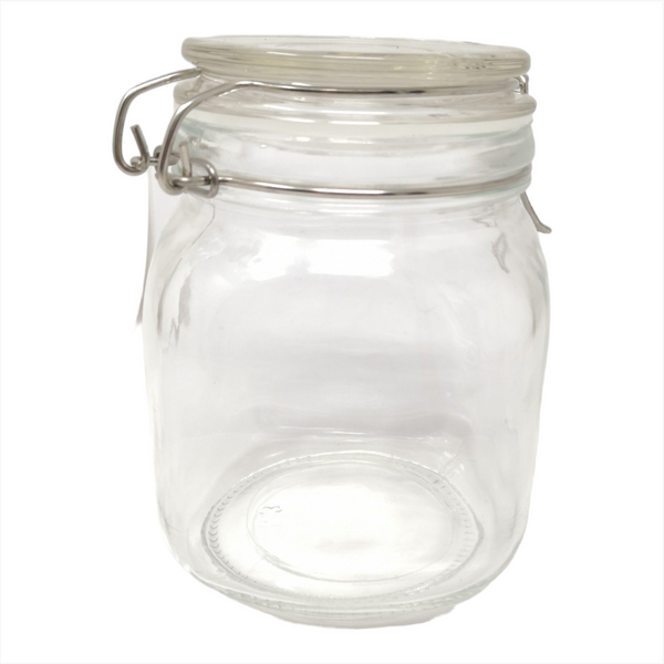 Frasco Recipiente Tapa Clip Tarro hermetico de Vidrio 1000ml