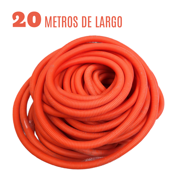 Rollo Manguera Corrugada Naranja 1" Rollo 20 m