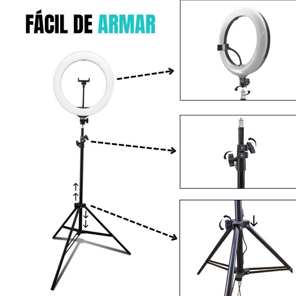 Aro de Luz led 8 pulgadas + tripie soporte iluminacion