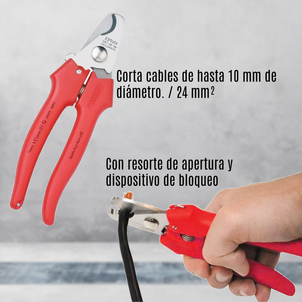 Pinza Corta Cable AWG 3 KNIPEX 95 05 165 SB