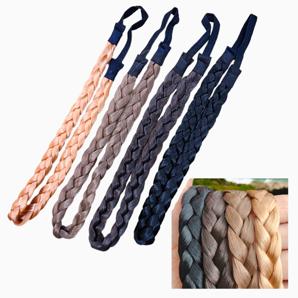 Pack 5 Docenas Diademas De Cabello Trenza Sintética Resorte Mayoristas