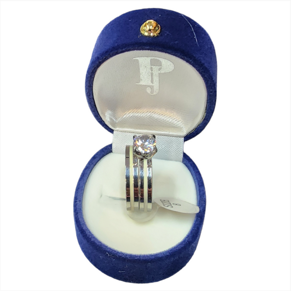 Anillo Doble Plateado Mujer Acero Quirurgico S/Estuche 7