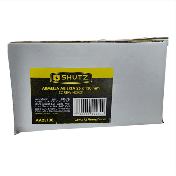 Armella Abierta 25x130mm caja 72 pzs