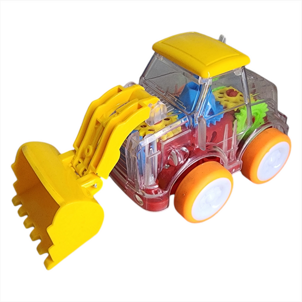 Coche de friccion carro transparente luz led construccion 4pz