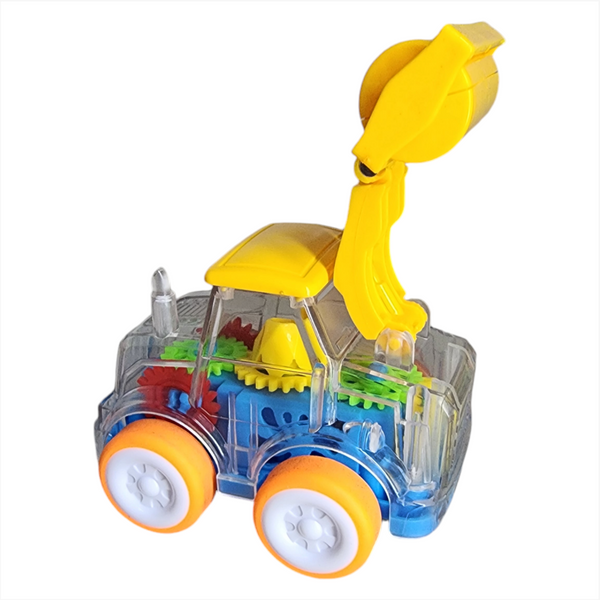 Coche de friccion carro transparente luz led construccion 4pz