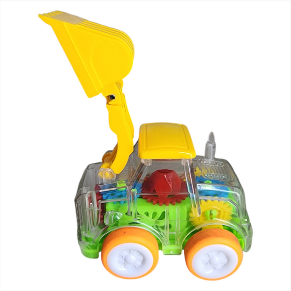 Coche de friccion carro transparente luz led construccion 4pz