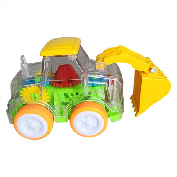 Coche de friccion carro transparente luz led construccion 4pz