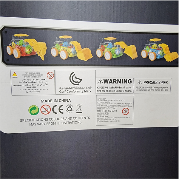 Coche de friccion carro transparente luz led construccion 4pz