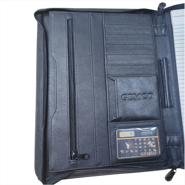 Carpeta Ejecutiva Tipo Piel libreta + calculadora GEMCO