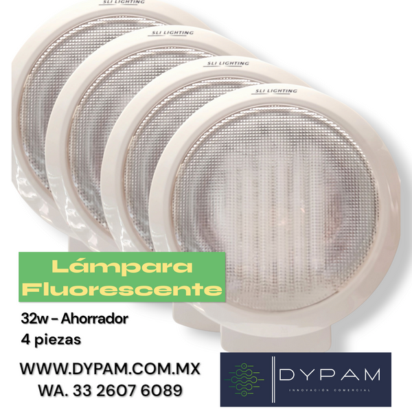 Lampara Sobreponer 32w plafon pack 4pz luz blanca fluorescente
