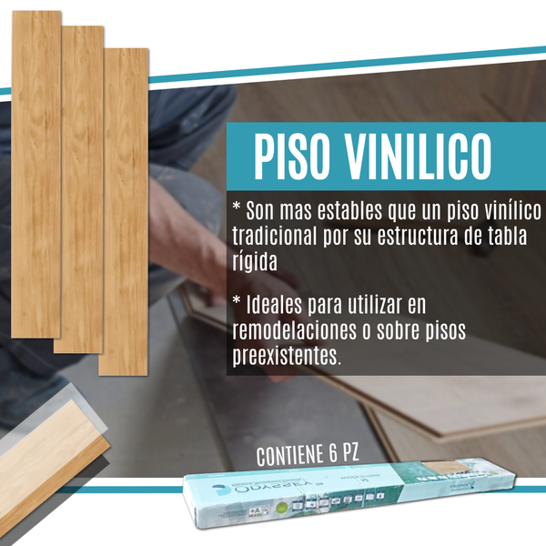 Caja piso laminado 6pz 2.487m2 5mm con 1mm EVA bajoalfombra