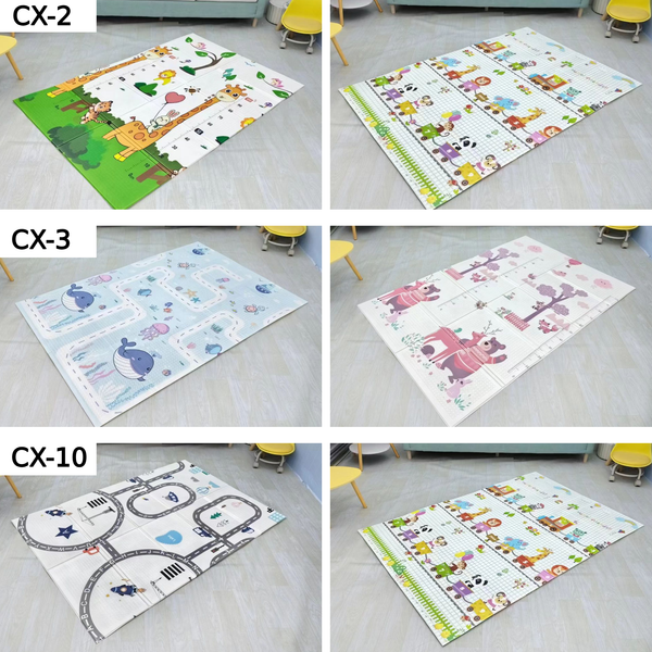 Caja mayoreo Tapete Bebe Plegable Reversible XPE Foamy 6 pzs