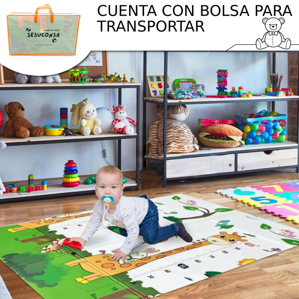 Caja mayoreo Tapete Bebe Plegable Reversible XPE Foamy 6 pzs
