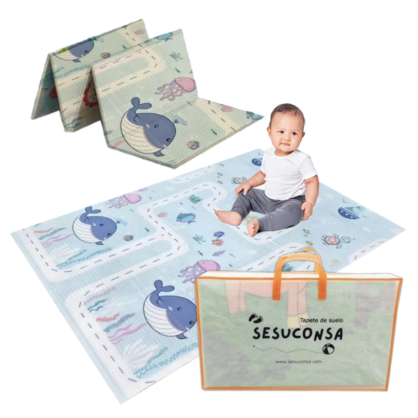 Caja mayoreo Tapete Bebe Plegable Reversible XPE Foamy 6 pzs