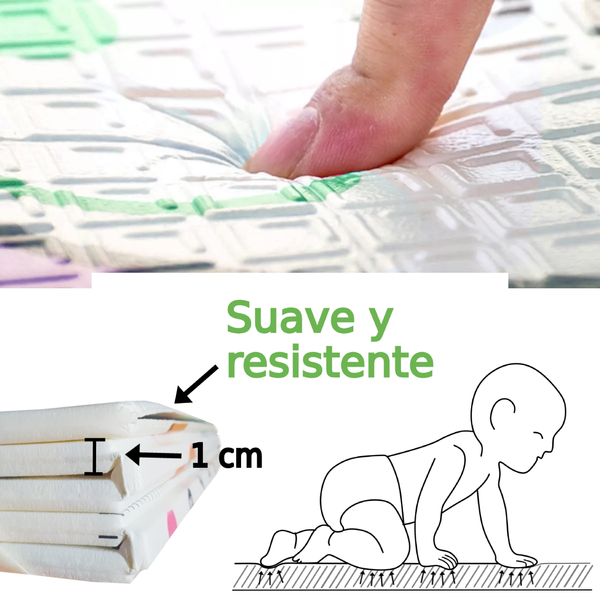 Caja mayoreo Tapete Bebe Plegable Reversible XPE Foamy 6 pzs