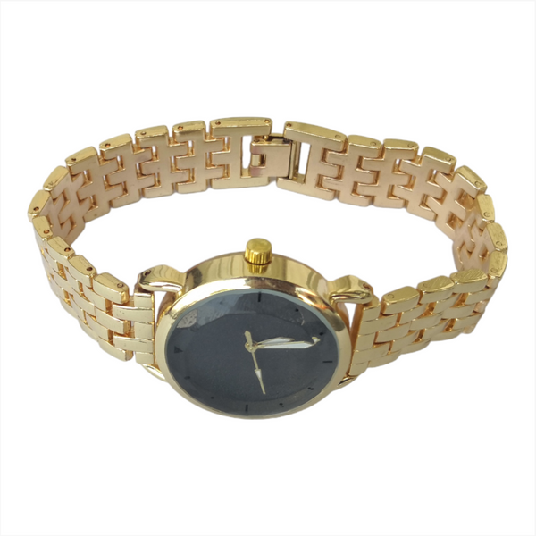 Reloj metálico lujo dorado de pulso dama