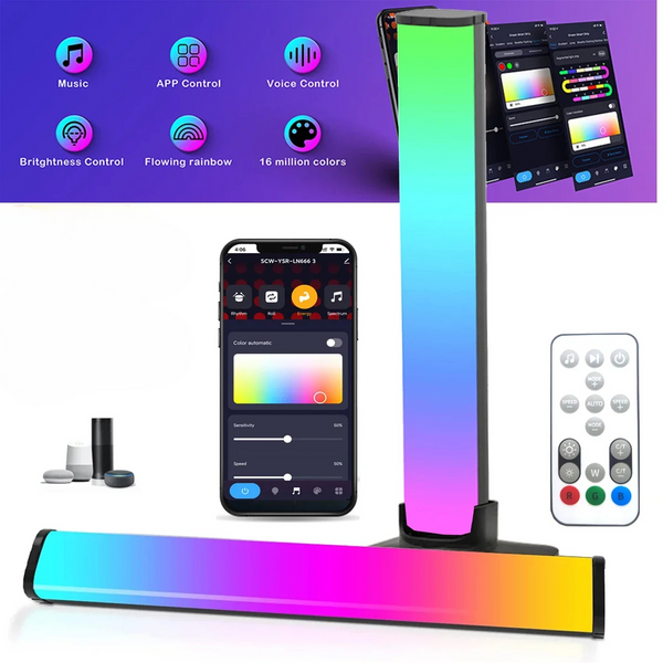 Barra de luz inteligente app control de musica rgb 25cm