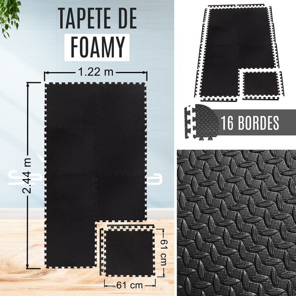 Tapete de piso Foamy Resistente Gym Ejercicio 8 piezas 10mm