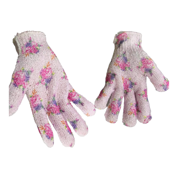 10 Par guantes de baño exfoliantes Avon Flores