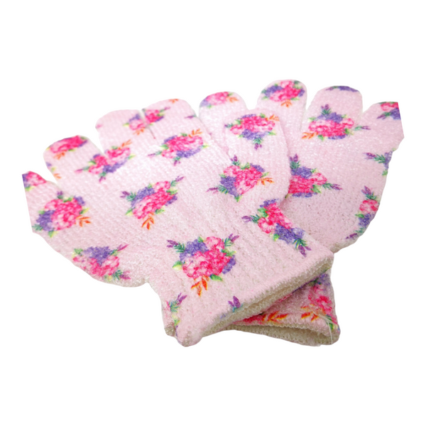 50 Par guantes de baño exfoliantes Avon Flores