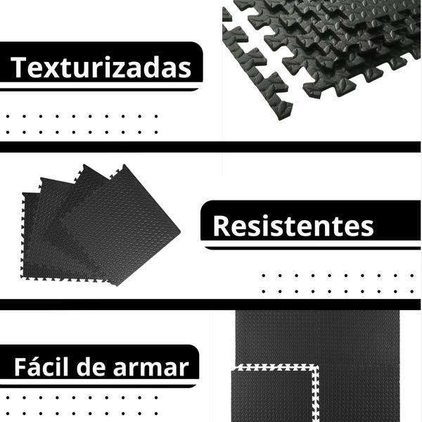 Tapete de piso Foamy Resistente Gym Ejercicio 8 piezas 10mm