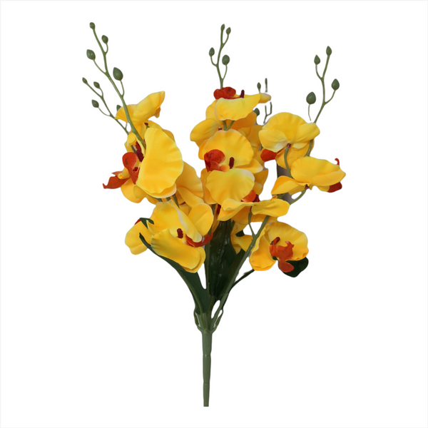 Pack  4 Orquídea Artificial decoración 40cm rosa o amarilla o 2 y 2