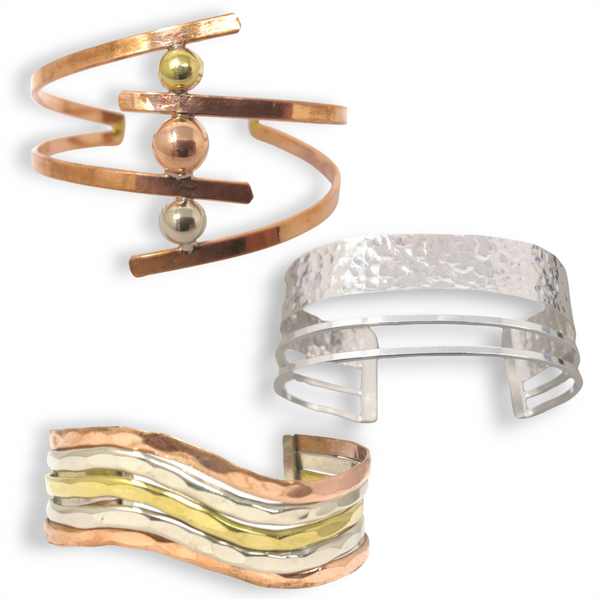 Pulsera brazalete Ancha unisex bronce laton czn moda 1pz