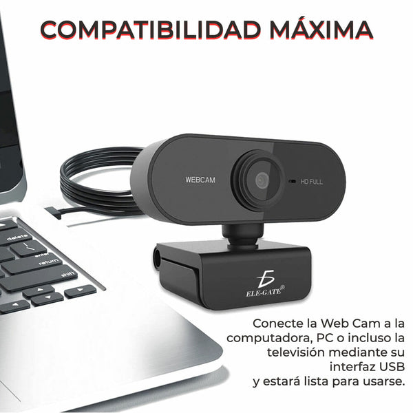 Webcam usb para computadora 1080p hd con micrófono