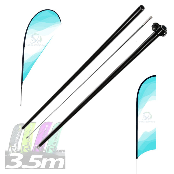 Pack 2 Asta De Bandera 3.5m Flag Banner Feather Flag Pole
