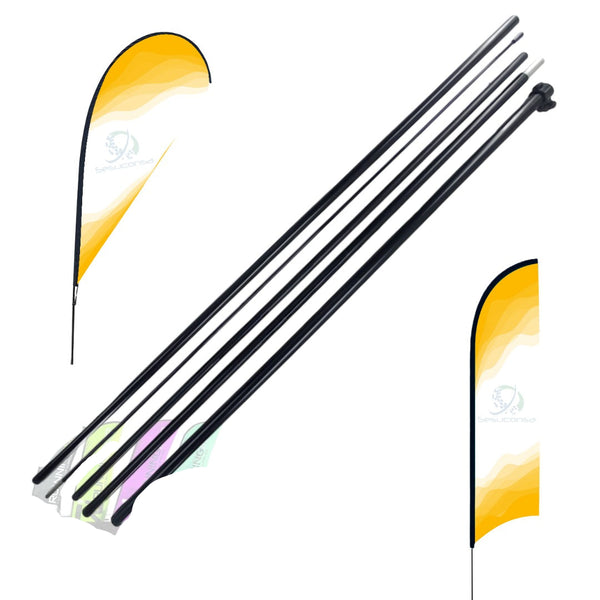 1 Asta de bandera 5.5m + base estructura cruceta + pivote + dona