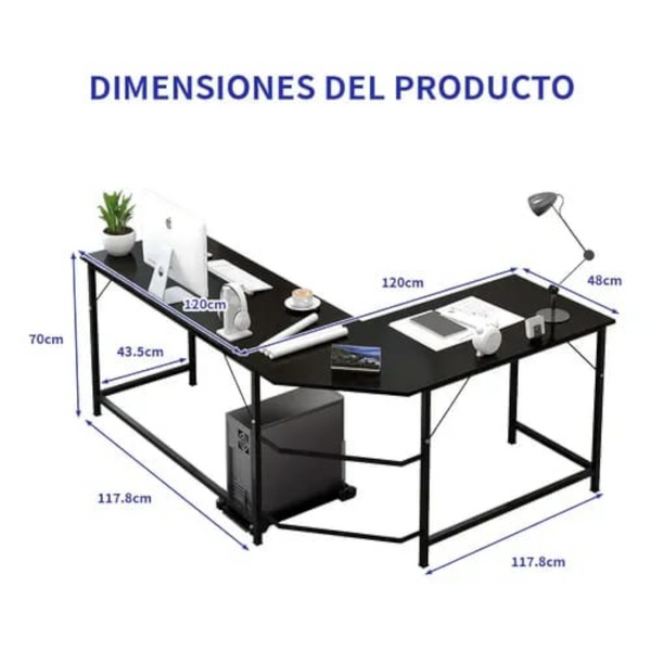 Escritorio gamer en forma de L para computadora