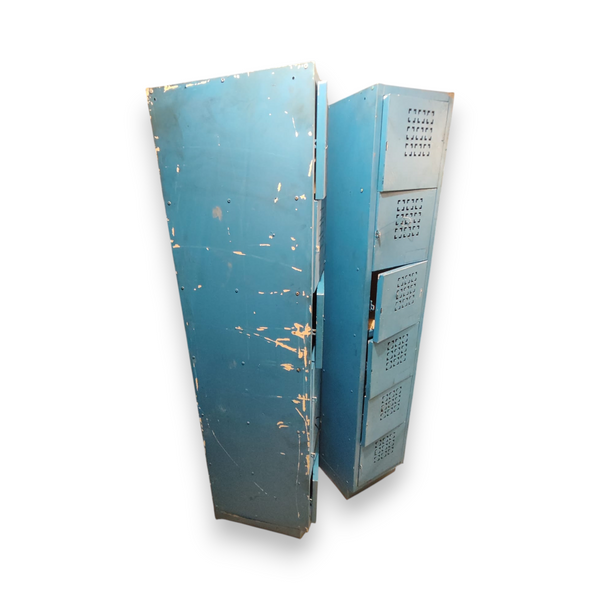 Locker metálico azul de 6 puertas