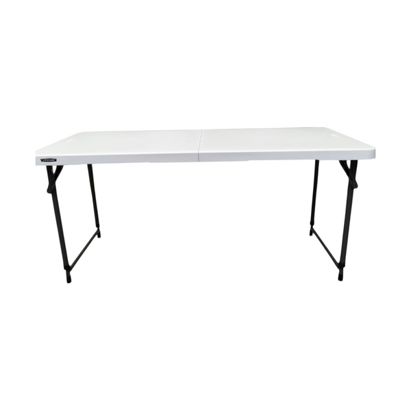 Mesa plegable Lifetime 121 cm portafolio blanco altura ajustable