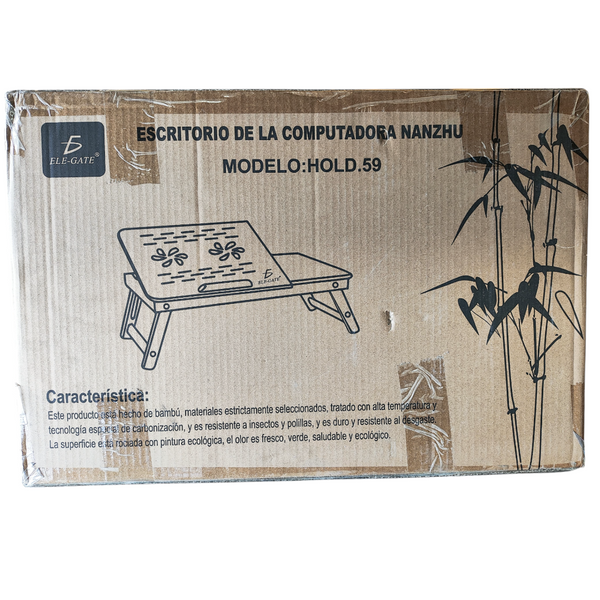 Mesa De Cama Bamboo Base Enfriadora Para Laptop 2 Ventiladores