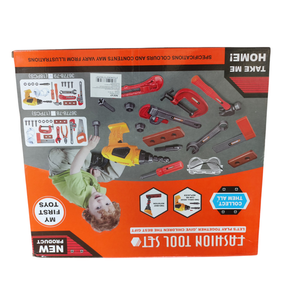 Kit Taladro de juguete con movimiento y accesorios tipo herramientas