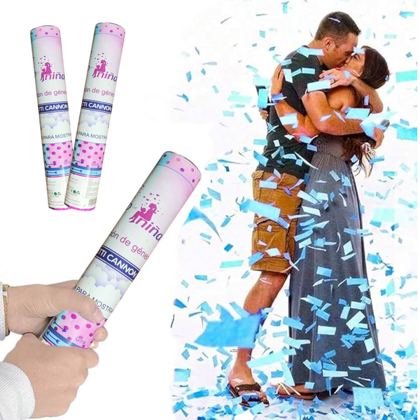 Pack 2 bazucas rosa revelelacion de genero niña 28cm