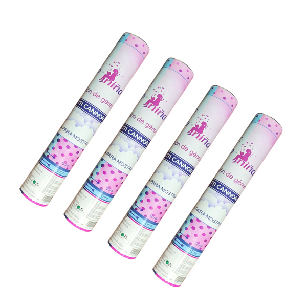 Pack 2 bazucas rosa revelelacion de genero niña 28cm